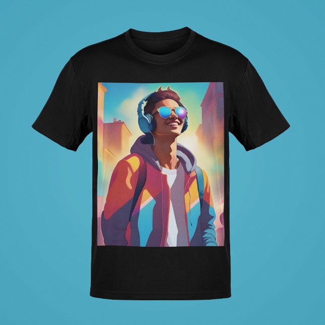 Typ Musikportrait Cool Swag Young Typ Style T-Shirt (Von Creator hochgeladen)
