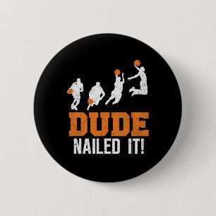 Typ nagelte es Niedlich Basketball Game Vintag Bal Button