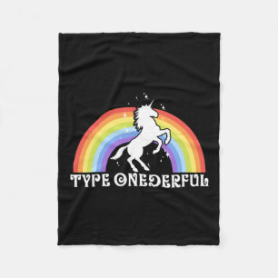 Typ onderful Typ 1 Diabetes Unicorn Rainbow Awa Fleecedecke