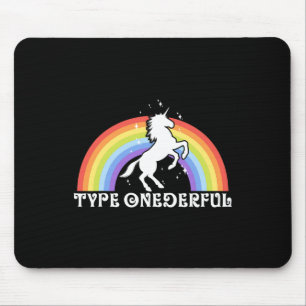Typ onderful Typ 1 Diabetes Unicorn Rainbow Awa Mousepad