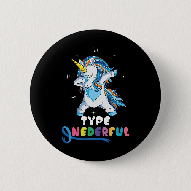 Typ onderful Unicorn Dub Typ 1 Diabetes Awarene Button (Vorderseite)