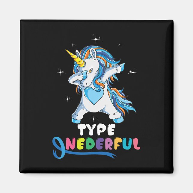 Typ onderful Unicorn Dub Typ 1 Diabetes Awarene Magnet (Vorne)