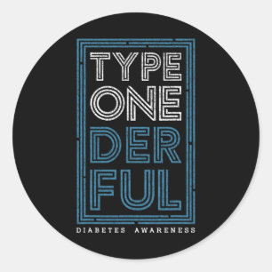 Typ Oneful Diabetes Diabetes Awareness T1d War Runder Aufkleber