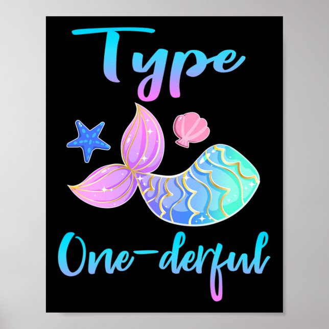 Typ Oneful Typ 1 Diabetes Awareness Kleidung Poster (Vorne)