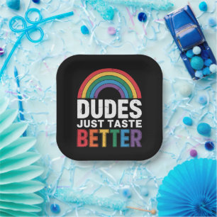 Typ probieren einfach ein LGBTQ-Geschenk für Gay P Pappteller