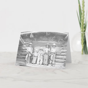 Typ Ranch Foto von Kindern in Cowboykleidung Karte