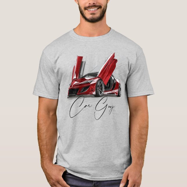 Typ Red Race Sportwagen Supercar Teenager T-Shirt (Vorderseite)