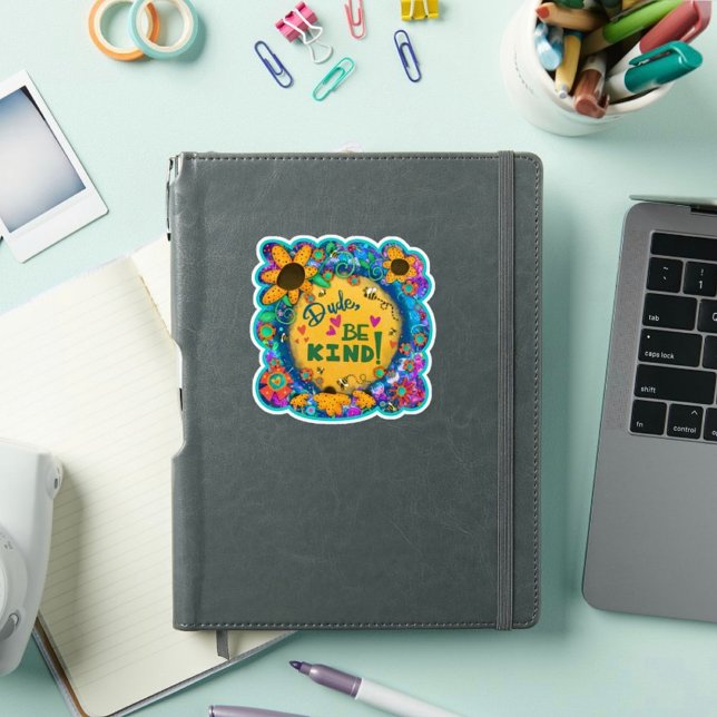 Typ sei netter Spaß mit farbenfroher Freundlichkei Aufkleber (Von Creator hochgeladen)