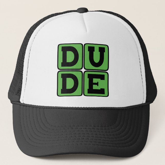 TYP Slang Bro Funny Four Letter Design Slacker Truckerkappe (Vorderseite)