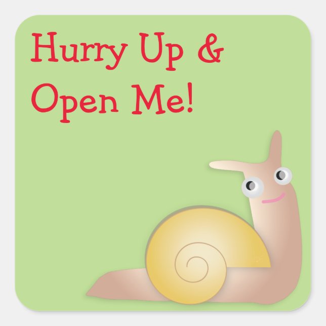 Typ Snailey Quadratischer Aufkleber (Vorderseite)