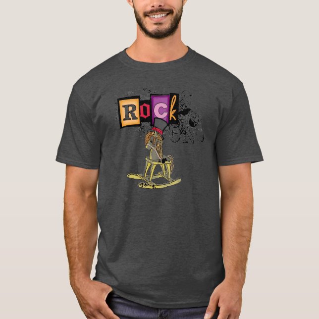 Typ Spaß Rock auf Pferd T T-Shirt (Vorderseite)