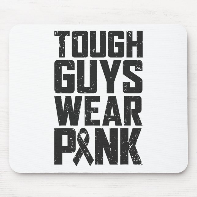 Typ tragen rosa Brustkrebs-Bewusstsein Männer Jung Mousepad (Vorne)