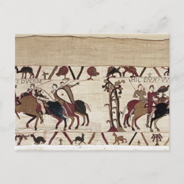 Typ trifft Harold auf Duke William bei Eu Postkarte (Vorderseite)