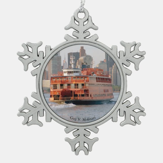 Typ V. Molinarball oder Schneeflockenschmuck Schneeflocken Zinn-Ornament (Vorderseite)