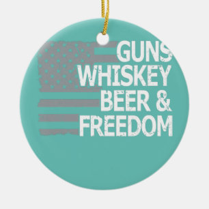 Typ Whiskey Beer and Freedom Cool USA Keramik Ornament