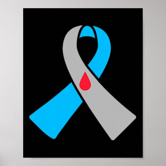 Type 1 Diabetes Awareness Ribbon Bydge  Poster (Vorne)