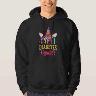 Type 1 Diabetes Awareness T1D Squad Unicorn Rainbo Hoodie