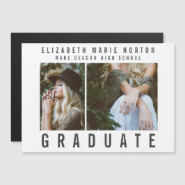 Type Abschluss Multi-Foto modern Magneteinladung