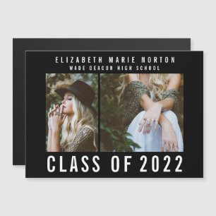 Type Abschluss Multi Foto Modernes Magnetschwarz Magneteinladung