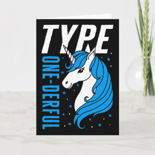 Type One Derful Einhorn T1d Mädchen Diabetes Bewus Karte