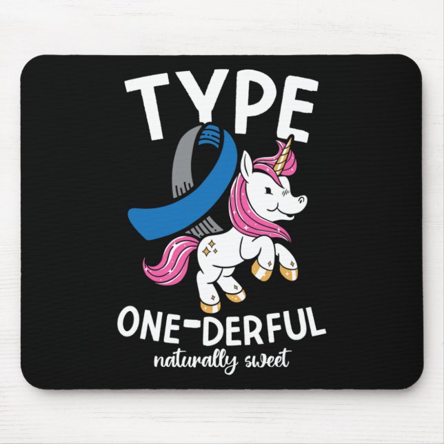 Type One Derful Natürlich Süße Diabetes  Mousepad (Vorne)