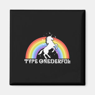 Type Onederful Typ-1-Diabetes-Einhorn-Regenbogen-A Magnet
