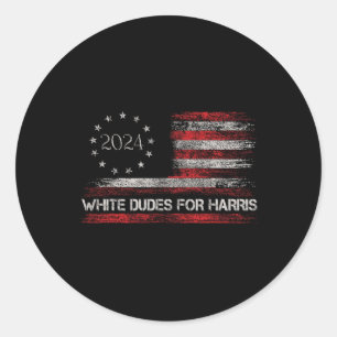Typen für Kamala Harris 2024 unter der Flagge von Runder Aufkleber