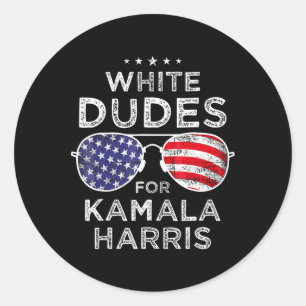 Typen für Kamala Harris Sungles Retro Runder Aufkleber