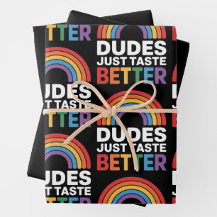 Typen schmecken einfach besser Lustiger schwuler R Geschenkpapier Set