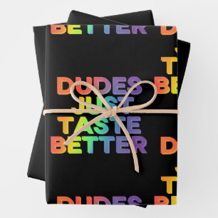Typen schmecken einfach besser Regenbogen Schwul S Geschenkpapier Set