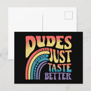 Typen schmecken einfach besser Regenbogen Schwul S Postkarte