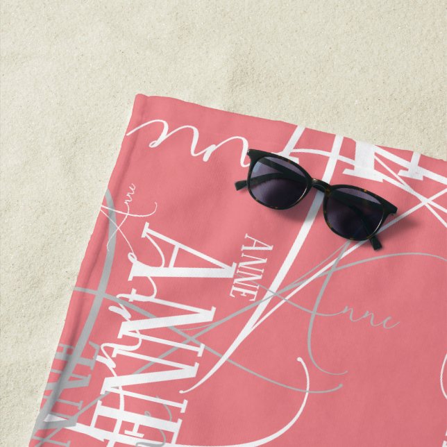 Typenbezeichnung Muster Pink Strandtuch (Beispiel)