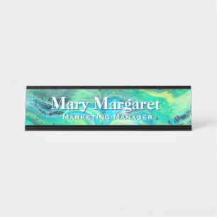 Typenschild "Deep Sea Acrylic Flow" Schreibtischnamensplakette