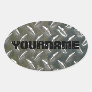 Typenschild für Metallbearbeitung Ovaler Aufkleber