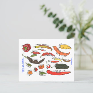 Types of Peppers Postkarte