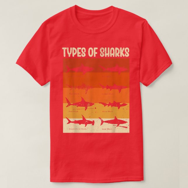 Types Of Sharks T-Shirt (Design vorne)