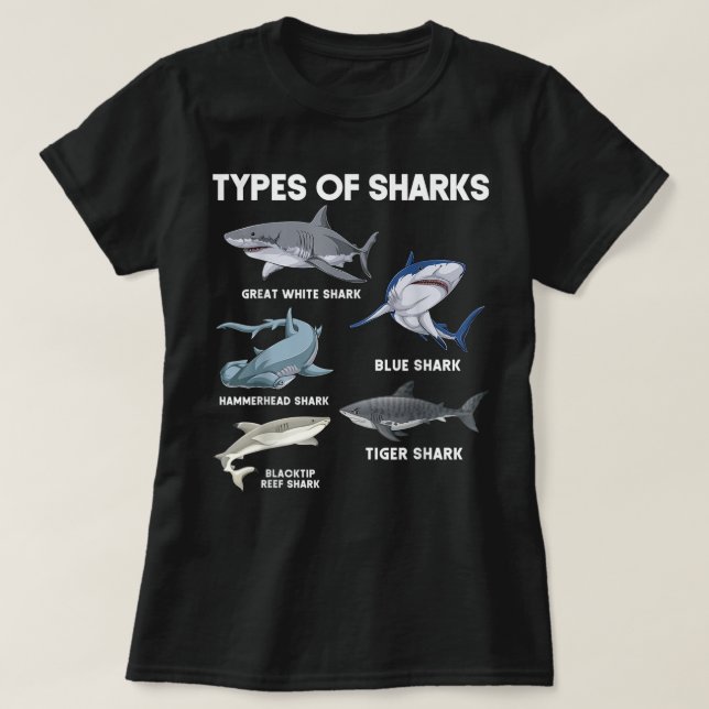 Types of Sharks  T-Shirt (Design vorne)