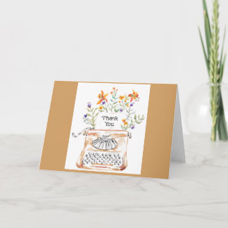Typewriter Thanks Greeting Card Dankeskarte