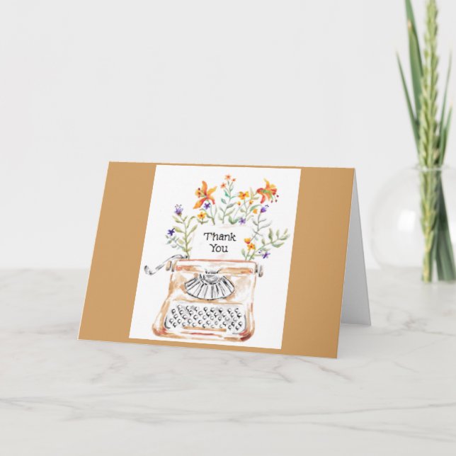 Typewriter Thanks Greeting Card Dankeskarte (Vorderseite)
