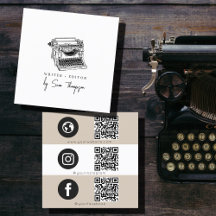 Typewriter Writer Editor QR Code Social Media Icon