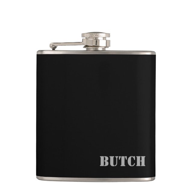 Typflasche Flachmann (Vorderseite)
