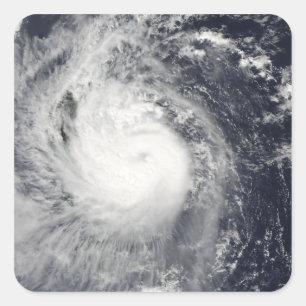 Typhoon Mirinae in Richtung Westen Quadratischer Aufkleber