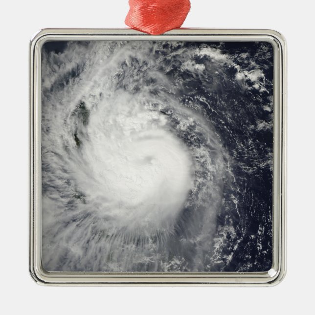 Typhoon Mirinae in Richtung Westen Silbernes Ornament (Vorne)