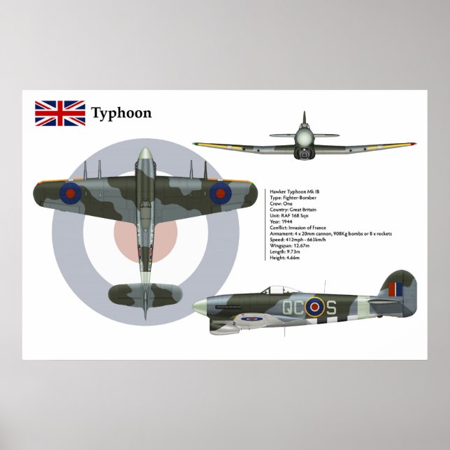 Typhoon Mk 1B 168 Squadron Poster (Vorne)