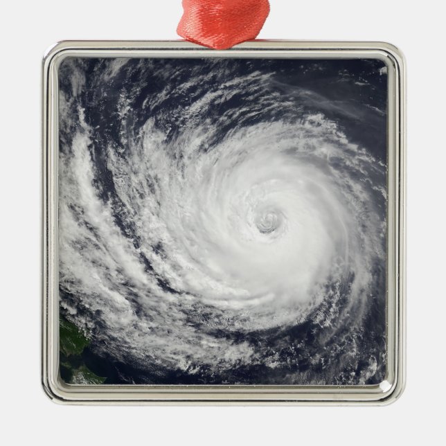Typhoon Phanfone Silbernes Ornament (Vorne)