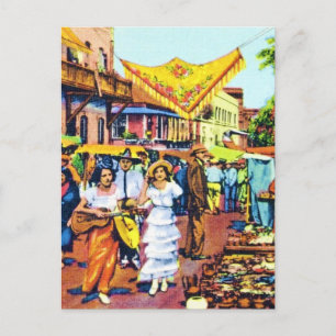 Typisch für das frühe Los Angeles - Olvera Street Postkarte