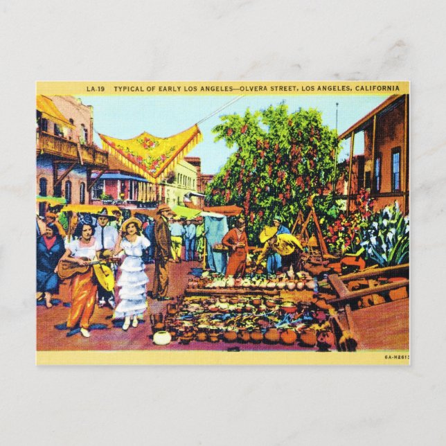 Typisch für Early Los Angeles - Olvera Street Postkarte (Vorderseite)