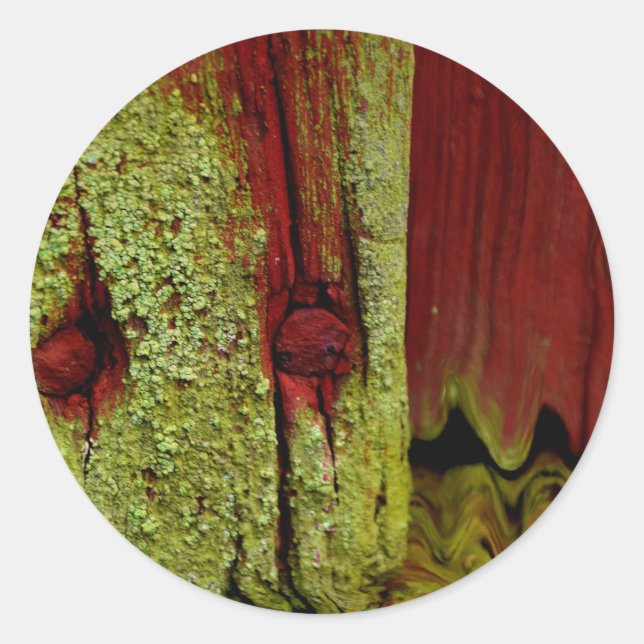 Typisch schwedische Falun rot Farbe, sehr beliebt  Runder Aufkleber (Vorderseite)