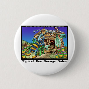 Typische Bienen-Garagenverkäufe Lustige Geschenke  Button