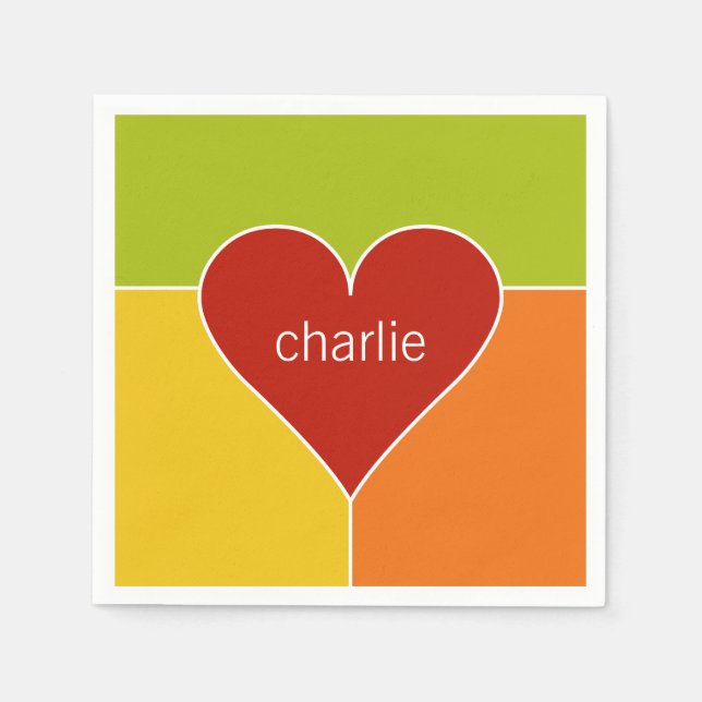 Typische Papierservietten für das Herz (Vorderseite)